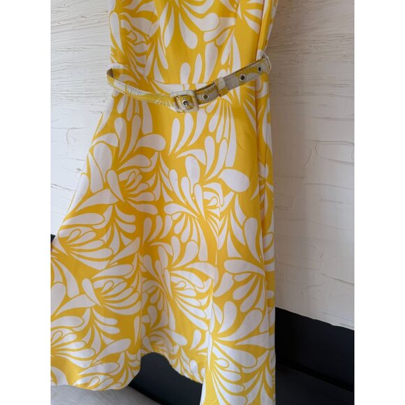 Banana Republic | Size 4 | Yellow & White Floral Fit & Flare Dress - Picture 6 of 9